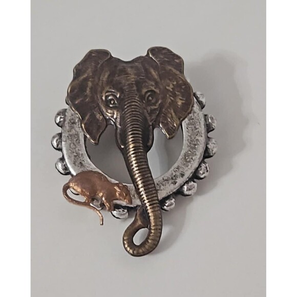 Estate Jewelry - Elephant / Mouse brooch #0019